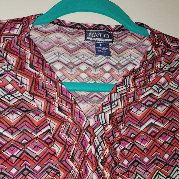 Uniti Casual Women's Stretch 3/4 Sleeve Multi Color Top 140 - Picture 4 of 7